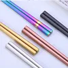 Plated Gold Glossy Chopsticks Stainless Steel 7 Colors Restaurant Antiskid Chopsticks Durable Kitchen Tableware Colorful BH5024 TYJ