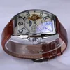 Orologio da uomo con tourbillon meccanico in vetro pochromic dal design quadrato vintage. Orologio automatico di lusso con fasi lunari di marca superiore 2017182d