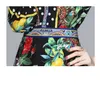 Женский напечатанный набор с длинным рукавом напечатанный набор бутик-рубашки + брюки 2022 Весна Летние Летние Два куска Установите высококачественные модные Леди Блузки Брюки