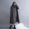 Casual Dresses 2022 Winter Korean Plus Velvet Loose Big Size Slimming Simple Solid Color All-match Women Hooded Dress