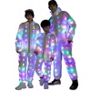Men's Hoodies & Sweatshirts Mens Womens Colorful Glowing Jacket Led Luminous Clothing 2021 Hip Hop Hoodie Ship Without Battery 2022