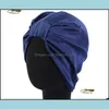 Czapka / SKL Czapki Kapelusze Kapelusze, Szaliki Rękawiczki Moda Aessories Stain Silk Bonnet Slee Cap Zestaw Turbanu Elastyczna Szeroka Zespół Satynowy Włosy Los