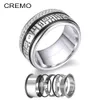 Cremo 2021 Ze stali nierdzewnej Czarny układanie pierścienia Cygańskie Otoczenie dla kobiet Resin Rings Jewelry