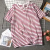 Bawełna Moda Lato Męskie Krótki Rękaw Top Classic Marka Paski Kolor Podstawowy Harajuku Soft T Shirt Topy Tee de Hombre Polos