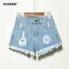 Beighbo Shorts Jeans Summer Push Up Maigre pour femmes Denim Taille haute Taille Casual Femme Hole Dames 210724