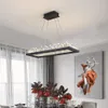 Rectangle Design Nowoczesne żyrandole LED Crystal Lampa AC110V 220 V Luster Room salon Kronleuchter