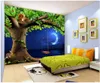 Benutzerdefinierte foto wallpapers 3d strombilder tapete moderne wald baum himmel mond kinderzimmer hintergrund wand papiere dekoration