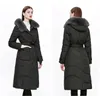 Manteau en duvet pour femmes 100% véritable col en fourrure de renard à capuche décontracté chaud pardessus vêtements d'extérieur d'hiver