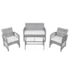 US StockMax 8 Stück Gartenmöbel Rattan Stuhl Tisch Terrasse Sets Outdoor Sofa für Garten Backyard Veranda und Poolseite A37
