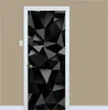 3D Geometrik Desen Kapı Çıkartmaları Oturma Odası Yatak Odası PVC Kendinden Yapışkanlı Kapı Duvar Kağıdı Ev Dekorasyonu Su Geçirmez Duvar Duvar Çıkartmaları 693 V2