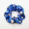 Silky Satin Elastic Scrunchie Hair Football Baseball Basketball Print Ponytail Holder Hair Rings Donut Grip Bobble Bracelet Bangle G82R19W