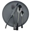 4pcs / set rose dinnerware rostfritt stål bestick middag kniv gaffel te sked porslin hem kök silverare 211228