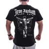 Men's T-Shirts Men Gyms Fitness Workout T-shirt Casual Fashion Print Cotton Black Summer Male Brand Clothing Short Sleeve Tees Tops