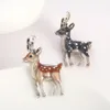 Lovely Brown Gray Enamel Deer Fawn Animal Brosch Pins för kvinnor