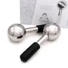 2PC Cooling Ice Globes Facial Massage Unbreakable Stainless Steel Cryo Sticks Massager for Eye Face Lifting Tools Anti Aging Wrink3327287