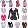 Women Jumpsuits Designer Valentines Day Onesies Pajamas Slim Sexy V-neck Letters Pattern Printed Long Sleeve Short Pants 15 Colours