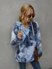 المرأة هوديس بلوزات عارضة المرأة البلوز التعادل صبغ طباعة كم طويل مقنع harajuku هوديي sweetshirts قمم Y0752A