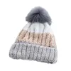 Mützen Beanie/Totenkopfkappen Woolen Frauen verdicken Strickmütze Winter Plus Samt Gehörschutz Warm Gorros Mujer Invierno Pompom Beanie Hüte