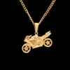 Uwin Rostfritt stål Kyla Hängsmycke Mode Punk Smycken Guldfärg Motorcykel Mäns Hip Hop Pendants Halsband Kedja