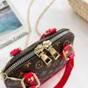 Fashion Printed Children's Handbag Leisure Chain One Shoulder Totes Girls Cute Messanger Bag Patchwork Mini Shell Bag Zipple PU High girls handbags