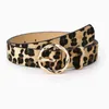 New Ladies Wide Belt European and American Fashion Snake Print Leopard Print Decorated Jeans Round Buckle Belt For Women G220301