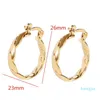 22K 23K 24K Thai Baht Fine Yellow Gold GP Earrings Hoop E India Jewelry Brincos Top Quality Wave251T