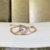 Luxury fashion single diamond bracelets ladies charm disc copper coin adjustable bracelet with exquisite packaging gift box327D