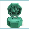 Packaging & Jewelryantique Octagon Veet Ring Box Single Display Holder With Lid For Jewelry Wedding Ceremony Pouches Bags Drop Delivery 202