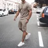 Männer Trainingsanzüge Ankunft Kurzarm Blank Sommer 2 Stück Casual Set Männer Kurze SetHerren