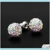 Charm Jewelrydesigners Korean Fashion Small Beautiful Crystal Simple And Versatile With Diamond Inlaid Candy Earrings Aessories Drop Deliver