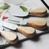 Cheese Knife Set Oak Handle Knife Fork Shovel Kit Graters Baking Cheese Pizza Slicer Cutter Set DAT415
