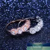 Huitan, anillo de piedra brillante para mujer, ramo de flores, Color plata/oro rosa, boda, fiesta, anillo de novia romántico a la moda, joyería