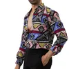 Мужская одежда для одежды напечатанные кнопки вверх плюс размер рубашки роскошный с длинным рукавом XXXL топы специальные дизайн мужские печать рубашки битник яркие цвета печатные блузки