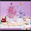 Cartes Événement Fête Fournitures Maison JardinNoël Carte De Voeux Cristal Ornements De Noël 3D Trois-Nsional Exquis Cadeau Créatif