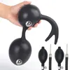 Yutong Inflável Enorme Anal Butt Plug Build-in Bust-in Bola de Aço Vaginal Dilator Anal Dilator Expansível Homens de Silicone Prostato Massager Natureza Brinquedos