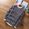 Męskie swetry Zima Mężczyzna Okrągły Szyi Sweter Knitwear Sweter Mężczyźni Casual Wełna Slim Swetry Swetry w kształcie diamentu Koreański styl