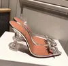 Transparent PVC Sandals Women Pointed Clear Crystal Cup High Heel Stilettos Sexy Pumps Summer Shoes Peep Toe Women Pumps Size 42