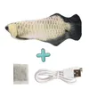 USB Electronic Pet Cat Fish Toy Battery Ładowanie Kot Żucia Play Symulacja Ryby Zabawki Bite Dostawy Jitter Huśtawka