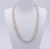 8-9 mm fioletowy naturalny perełowy naszyjnik z koralikami 18-calowy damski prezent ślubny dławik biżuterii