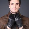 Gants sans doigts 2021 se vendent bien hommes, cuir véritable, gants en cuir, gants noirs pour hommes, doublure chaude, hommes en cuir,