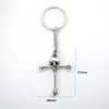 Death Head Skull Cross Keychain för Mäns bilkedja Ringhållare Punk Smycken G1019