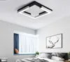 Lustre LED moderne pour petit salon chambre cuisine balcon noir et blanc éclairage carré plafonnier