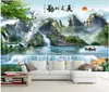 Papel de parede de fotos personalizadas para paredes 3d murais linda paisagem montanha lagoas decorativas pintura sala de visitas de parede papéis de parede