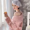 Dabuwawa Inverno Donna Mix Pelliccia di pecora Cappotto lungo di lusso in pelliccia di peluche Cappotto con risvolto allentato Cappotto spesso caldo Taglie forti Donna DT1DFR010 210520