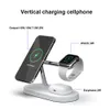 15W Fast Charging Stand 5 In 1 Magnetic Wireless Charger Station For IPhone 12 Pro Max Airpods Apple Watch 6 SE 4 3 2 Magnet Chargers Fit Samsung Xiaomi Smartphone
