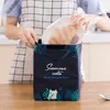 Sacs de rangement Animal Portable Petit-déjeuner Pique-nique Fermeture à glissière Conteneur Fourre-tout Pack de dessin animé Boîte d'impression Sac mignon Oxford Carry Bento Tissu thermique