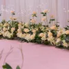Decoratieve bloemen kransen kunstmatige bal rose pauw gras weg hoofd bruiloft bloem rij boog scène lay-out home vakantie decoratie