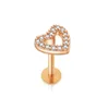 Body Stainless Steel Lip Stud CZ Heart Ear Barbell Cartilage Piercing Jewelry For Men and Women