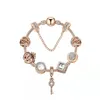 18 19 20CM Magic charm Beads rose Gold Strands multi brins bracelet perlé 925 Argent plaqué serpent chaîne Clé pendentif comme un cadeau de bijoux Diy