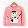 New Autumn Winter Children's Sweater Cartoon Christmas Red Snowman Kids Pullover Warm Boy Sweater Girl Fall Clothes Y1024